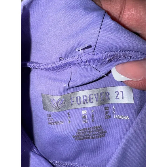 Forever 21 Active Cutout Long-Sleeve Crop Top Lavender Size S - Picture 6 of 10